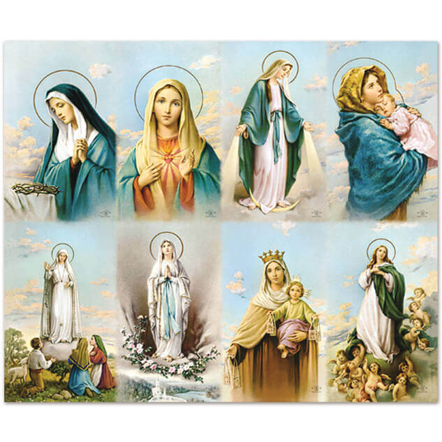 Assorted Madonna 8-up Prayer Cards Assorted Madonna 8-up Prayer Cards