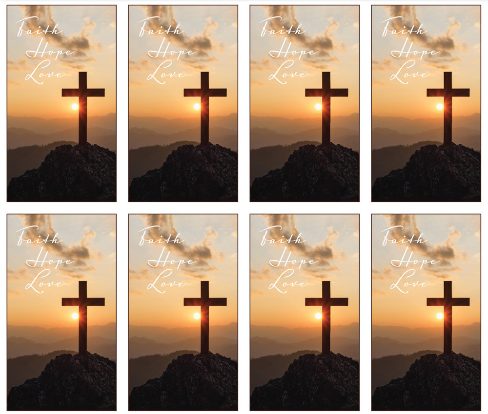 Cross (Faith, Hope, Love) 8-Up Prayer Cards