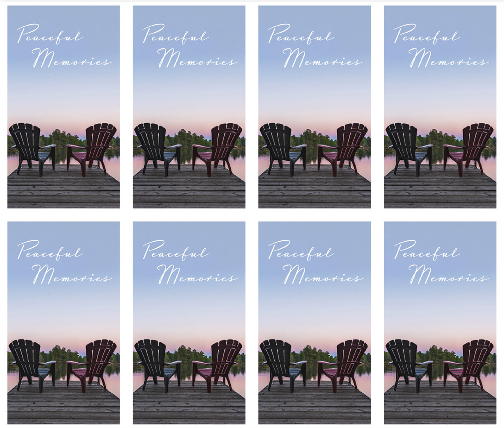 Peaceful Memories 8-Up Prayer Cards