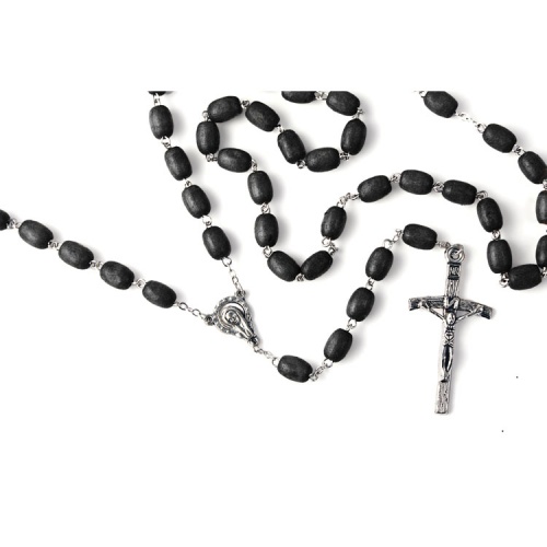 Black Wood 9mm Bead Deluxe Rosary