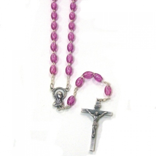 Lavender Plastic 6mm Bead Rosary