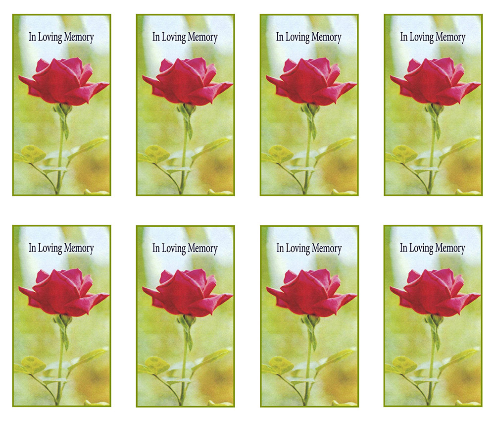 Red Rose 8-up Prayer Cards Red Rose 8-up Prayer Cards