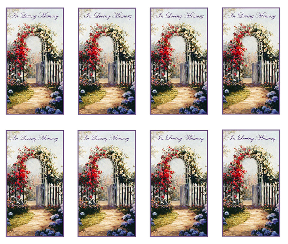 Rose Arbor 8-up Prayer Cards