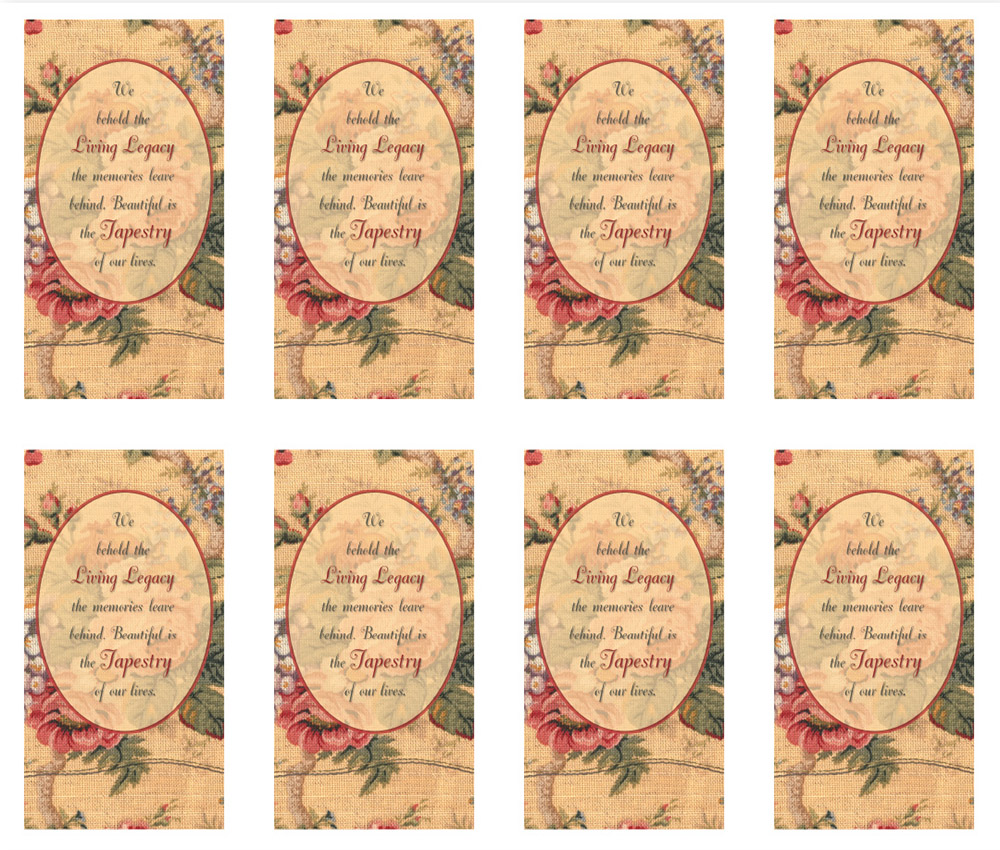 Rose Tapestry 8 up Prayer Cards Rose Tapestry 8 up Prayer Cards