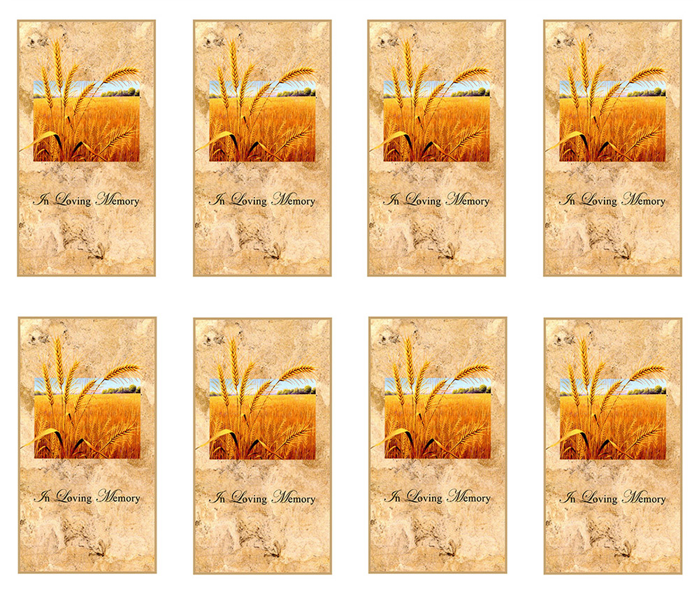 Wheat 8-up Prayer Cards