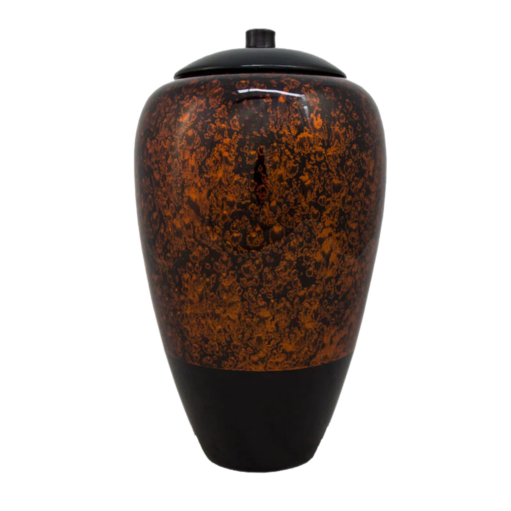 Tall Bamboo Urn - Amber Bubble Finish