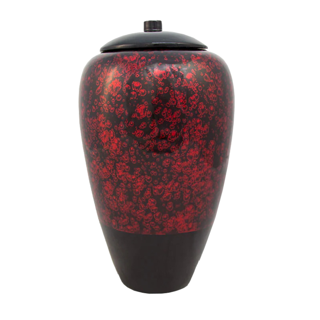 Tall Bamboo Urn - Red Bubble Finish Tall Bamboo Urn - Red Bubble Finish