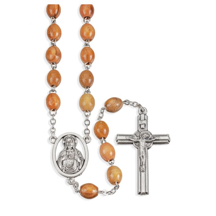 Olive Wood Bead Rosary