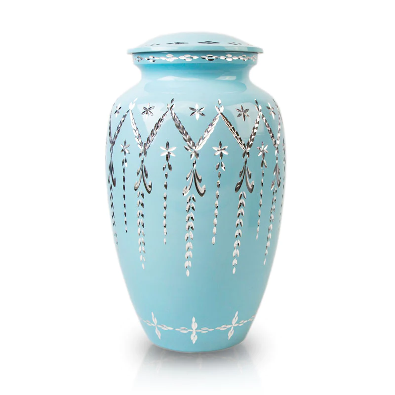 Garland Drop Urn - Blue Garland Drop Urn - Blue