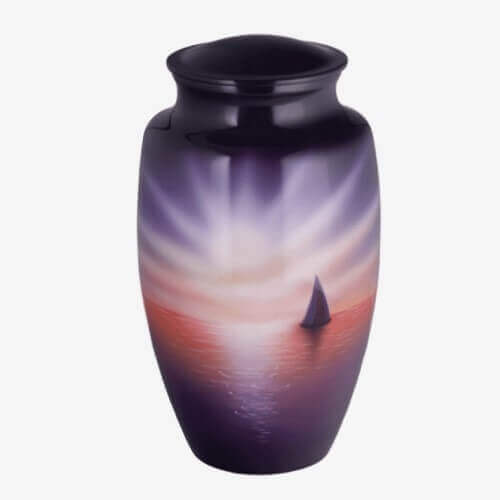 Hand Painted Scenery: Sunset Urn
