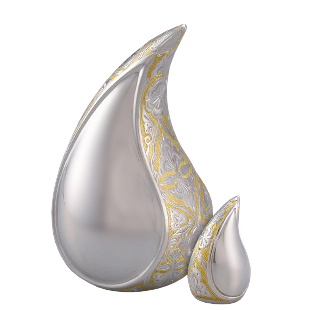 Eternal Teardrop Urn - Gold and Silver