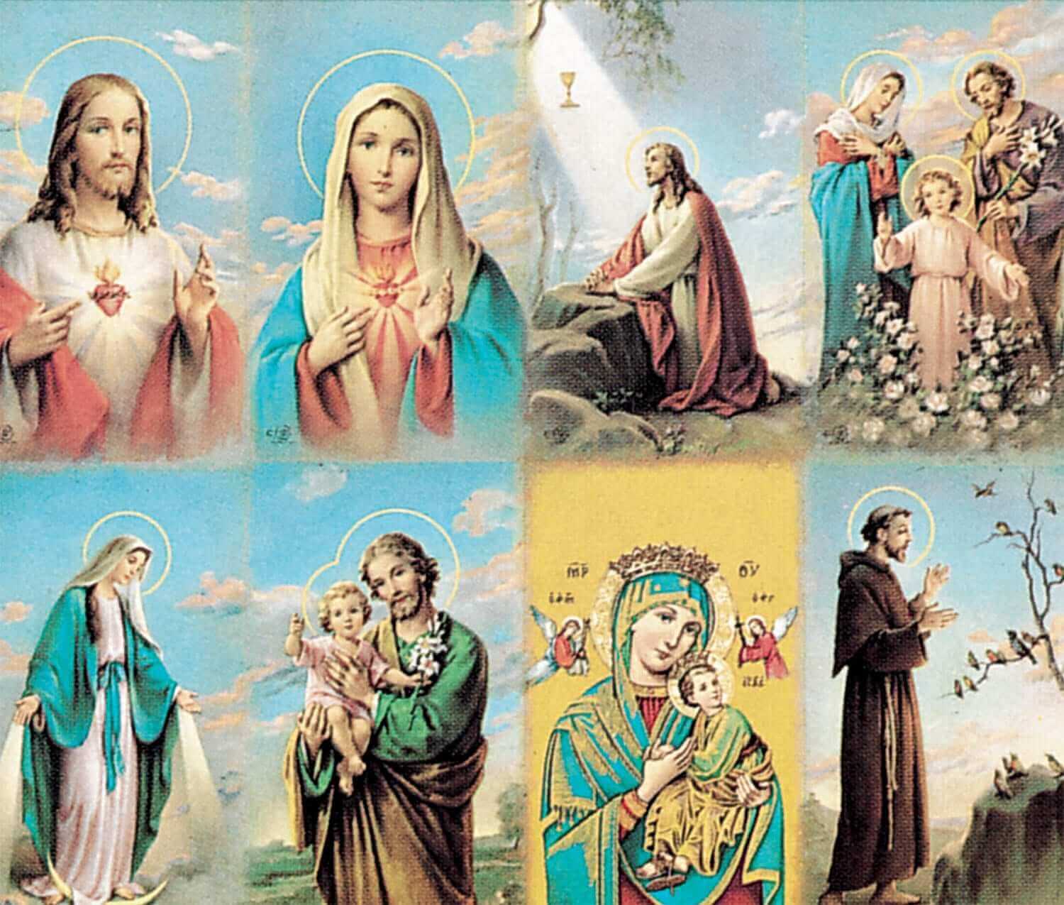 GM-101 - Gold Stamped Assorted Subjects 8-up Prayer Cards