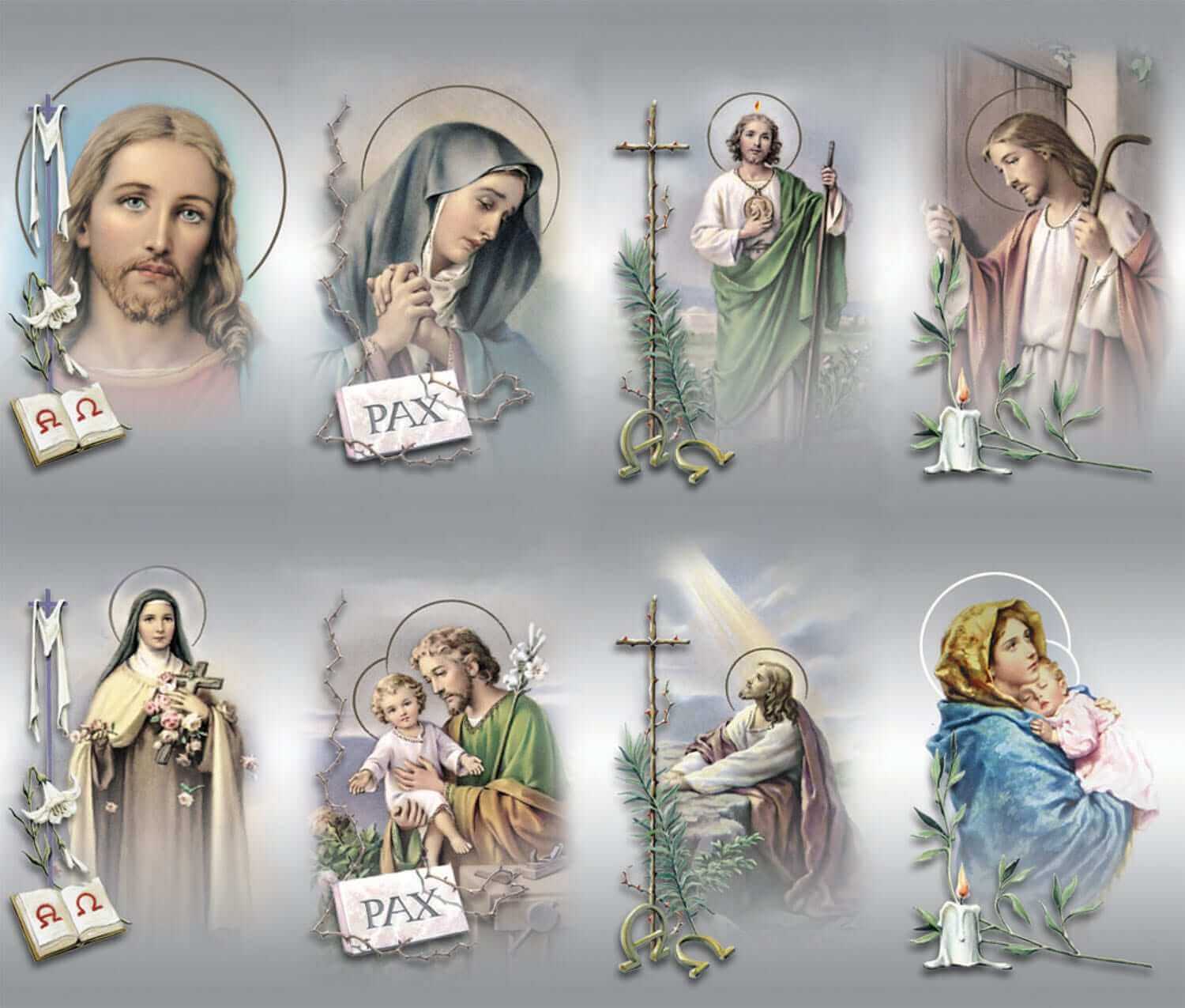 GM-300-B - Silver Stamped Assorted Subjects 8-up Prayer Cards GM-300-B - Silver Stamped Assorted Subjects 8-up Prayer Cards