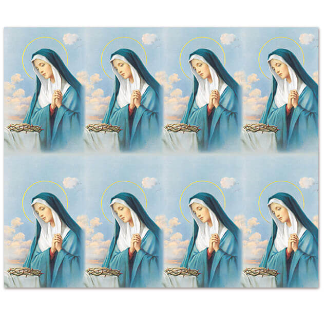 M-101-02 Sorrowful Madonna 8-up Prayer Cards M-101-02 Sorrowful Madonna 8-up Prayer Cards