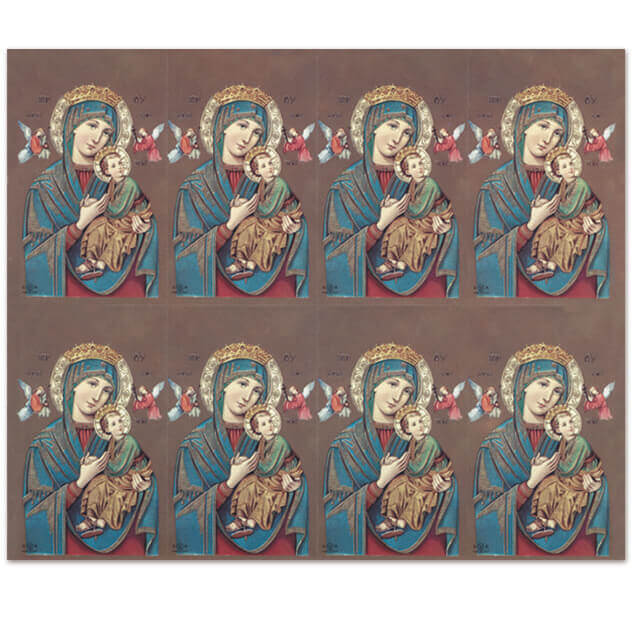 M-101-10 Our Lady of Perpetual Help 8-up Prayer Cards