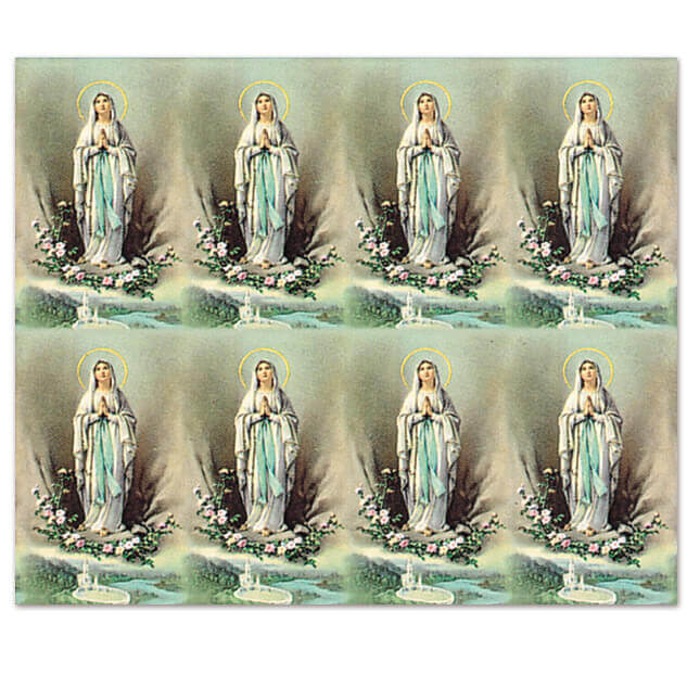 M-101-27 Our Lady of Lourdes 8-up Prayer Cards