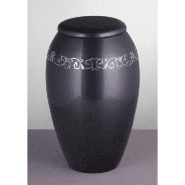 Mother of Pearl Ring, Pewter Grey Urn