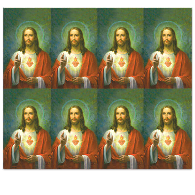 M-120 Sacred Heart of Jesus 8-up Prayer Cards