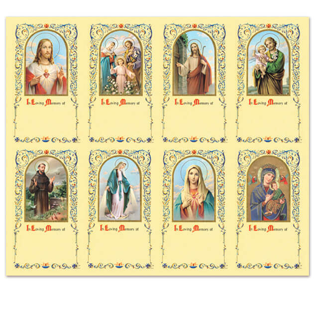 M-160, Assorted Subjects - Saints - 8-up Prayer Cards M-160, Assorted Subjects - Saints - 8-up Prayer Cards