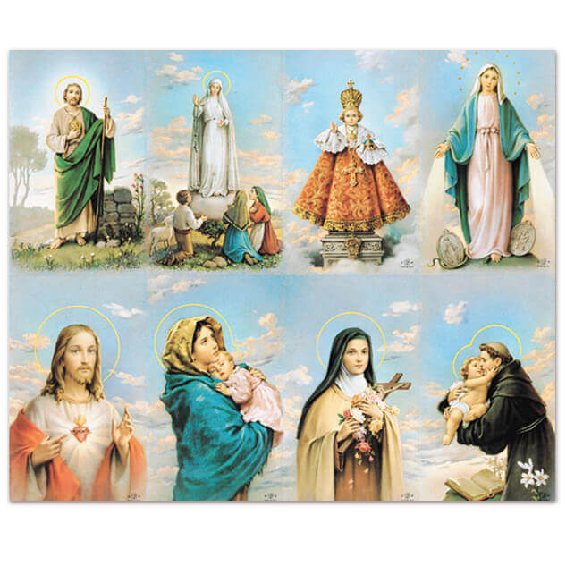 M-201, Assorted Subjects - 201 Series 8-up Prayer Cards