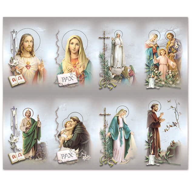 M-300-A, Assorted Subjects - 300-A Series 8-up Prayer Cards