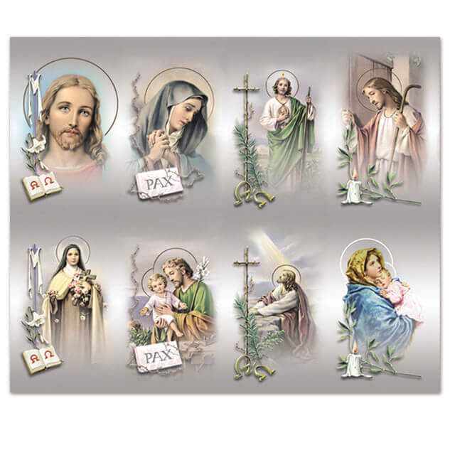 M-300-B, Assorted Subjects - 300-B Series 8-up Prayer Cards