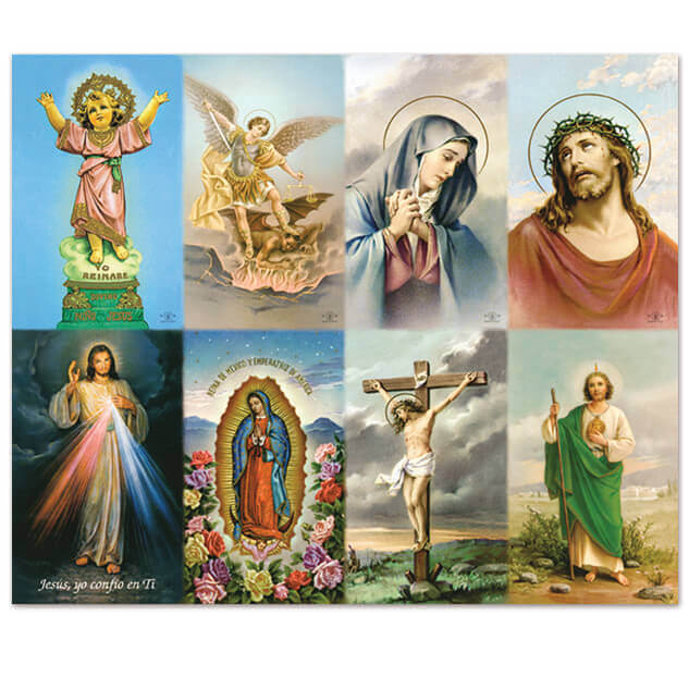M-700-010, Assorted Subjects 8-up Prayer Cards