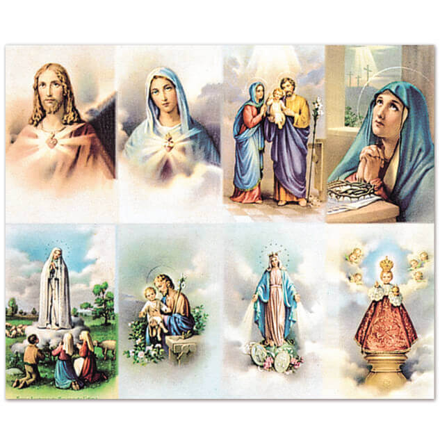 Assorted Subjects 8-up Prayer Cards