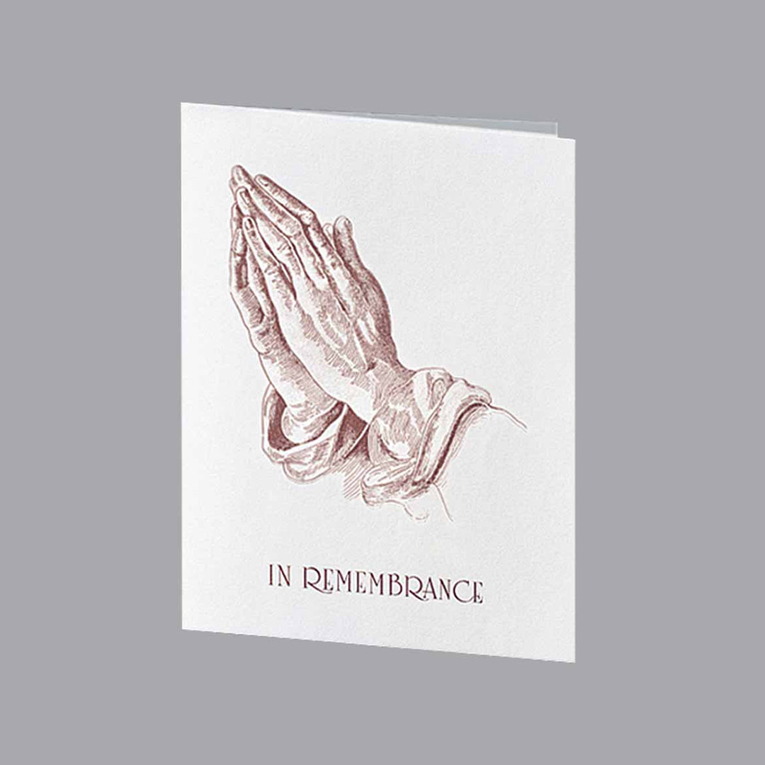 Praying Hands Service Record / Memorial Folder