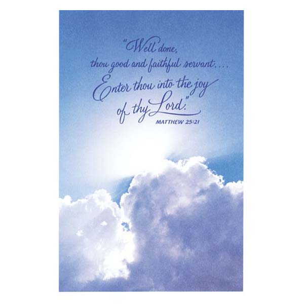 Funeral Bulletins - Well Done - Clouds